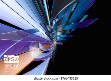 Technology concept background ready for presentation, vector 3d illustration