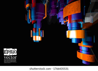 Technology concept background ready for presentation, vector 3d illustration