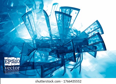 Technology concept background ready for presentation, vector 3d illustration