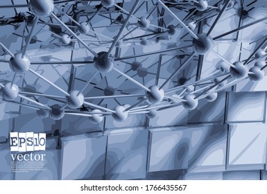 Technology concept background ready for presentation, vector 3d illustration