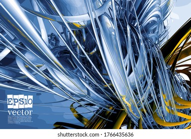 Plano de fundo do conceito da tecnologia pronto para a apresentação, ilustração 3d vetorial