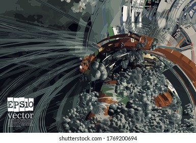 Technology concept background ready for presentation, vector 3d illustration