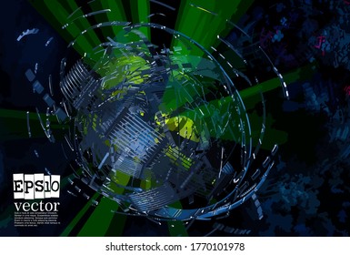 Plano de fundo do conceito da tecnologia pronto para a apresentação, ilustração 3d vetorial