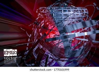 Technology concept background ready for presentation, vector 3d illustration