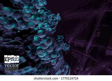 Technology concept background ready for presentation, vector 3d illustration