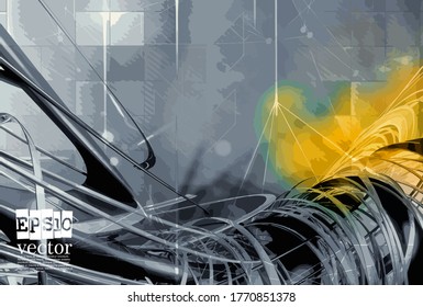 Fondo del concepto de tecnología listo para la presentación, ilustración vectorial 3d