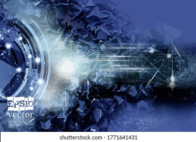 Technology concept background ready for presentation, vector 3d illustration
