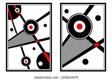 Banner de concepto de tecnología. Fondo geométrico contemporáneo. Arte imprimible. Impresiones geométricas. Formas abstractas en blanco y negro. 
