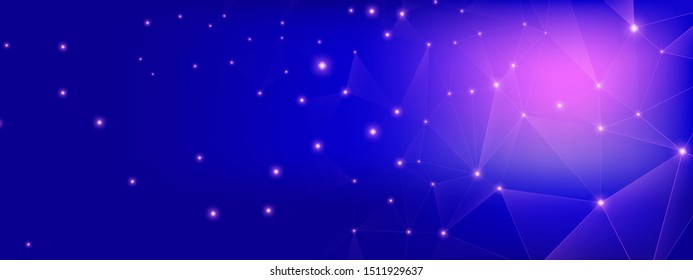 Technology Concept. Big Data Architecture. Blue Triangles Wallpaper. Violet 3d Digital Pattern. Technology Graphic. Pink Big Data Infographic. Purple Polygonal Abstract. Dark Technology Network.