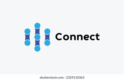Technology concept blue color digital web networking