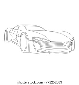 Technology concept, Car details, Line art, Vector illustration, Car set, Transport illustration, Car illustration, Sport car, Automobile, Vector Illustration, Transportation icons, Technology icon