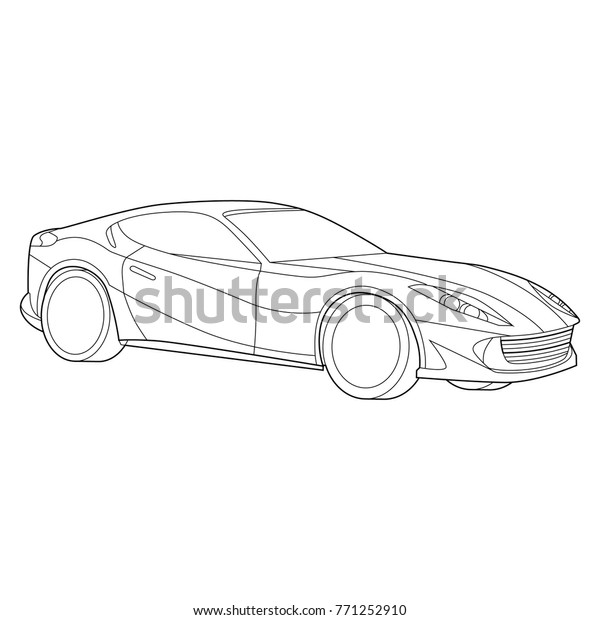 Technology concept, Car details,\
Line art, Vector illustration, Sport car, Instruction car, car\
