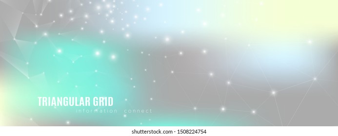Technology Concept. Cosmic Big Data Illustration. Triangular Pattern. Magic Futuristic Connection. Technology Finance. Big Data Background. Gray Futuristic Wallpaper. Big Data Visualization.