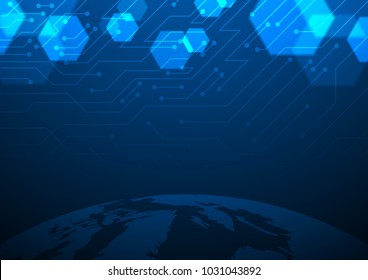 Technology concept design on dark background some Elements of this image furnished by NASA