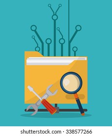 Technology concept with devices icons design, vector illustration 10 eps graphic.