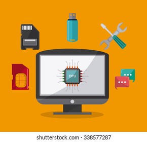 Technology concept with devices icons design, vector illustration 10 eps graphic.