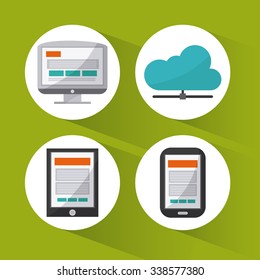 Technology concept with devices icons design, vector illustration 10 eps graphic.