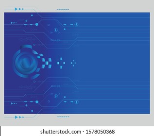 Technology concept. Digital internet communication on the blue background. Connection hi-tech vector design. Website design template. 