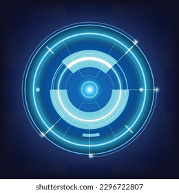 technology concept. HUD Circle User interface on blue background. circle elements for data infographics. set of sci fi modern user interface elements.