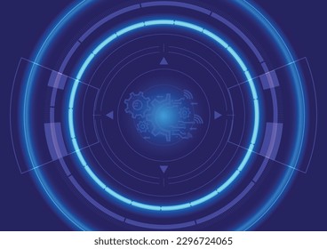 concepto de tecnología. Interfaz de usuario HUD Circle en fondo azul. elementos de círculo para infografías de datos. elementos de interfaz de usuario modernos. Ilustración vectorial para su diseño