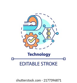 Technology concept icon. Innovative methods. Pandemic preparedness effort abstract idea thin line illustration. Isolated outline drawing. Editable stroke. Arial, Myriad Pro-Bold fonts used