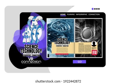 Technology concept for internet banners, social media banners, headers of websites, vector illustration 