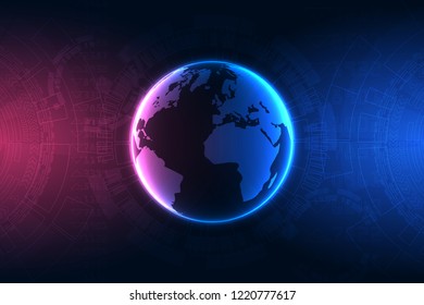 Technology concept. Internet connection, abstract technology graphic design..The concept of global network connectivity . Vector Illustration