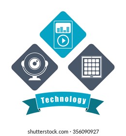 Technology concept with multimedia icon design, vector illustration 10 eps graphic.