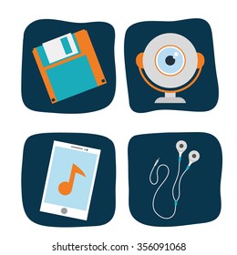 Technology concept with multimedia icon design, vector illustration 10 eps graphic.