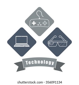 Technology concept with multimedia icon design, vector illustration 10 eps graphic.