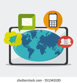 Technology concept with online icons design, vector illustration 10 eps graphic.