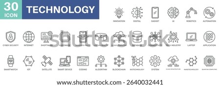 technology concept pack design icons set collections, simple style design inspiration for any interface and purpose suitable for symbols and more