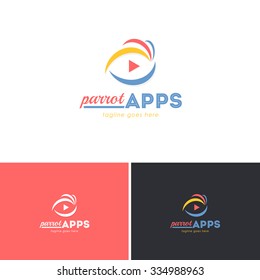 Technology Concept, Parrot Symbol Apps Vector Icons, Logos, Sign Design