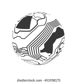 Technology concept represented by circuit board circle icon. Isolated and flat illustration.