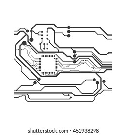 Technology concept represented by circuit board icon. Isolated and flat illustration.