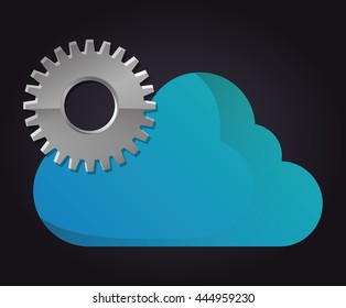 Technology concept represented by cloud computing icon. Colorfull and flat illustration 