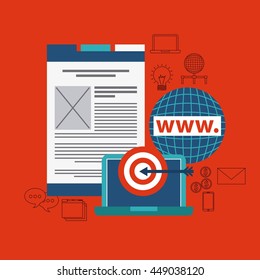 Technology concept represented by intermet media icon. Colorfull and flat illustration. 