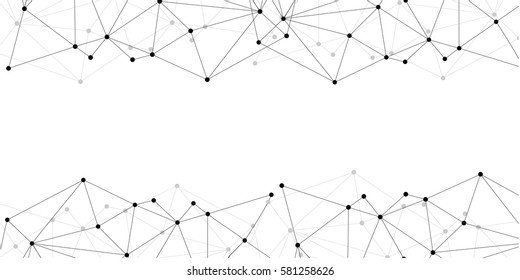 Technology concept slide for business presentation from black points of connection lines on white background. Abstract information background. IT-development conception. Neural connections