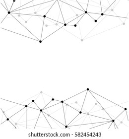 Technology concept slide for business presentation from black points of connection lines on white background. Abstract information background. IT-development conception. Neural connections