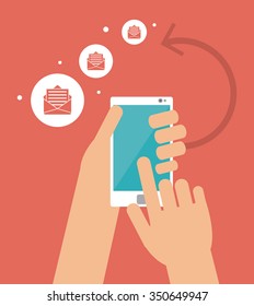 Technology concept with smartphone design, vector illustration 10 eps graphic.