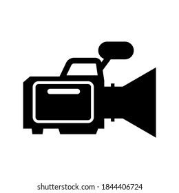 Concepto de tecnología: cámara de vídeo.Ilustración vectorial aislada en fondo blanco.