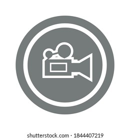 Technology concept - Video camera.Vector illustration isolated on gray background.