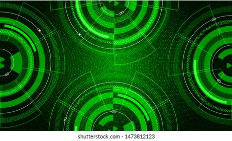 Technology concept visualization. Elements with lines, circles and dots array. Technology concept connection complex. Visual concept. Graphic abstract background. Vector illustration. Eps 10