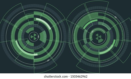 Technology concept visualization. Elements with lines, circles and dots array. Technology concept connection complex. Visual concept. Graphic abstract background. Vector illustration. Eps 10