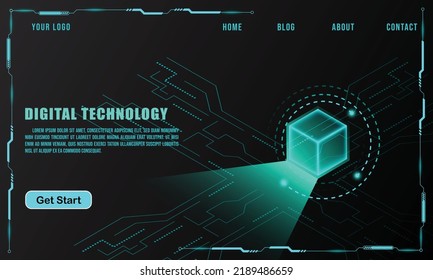 technology concept for web banner template or brochure , Blue colour. Abstract Tech banners set with Dots ,Lines,Geometric,Waves. Vector design network communication background. 