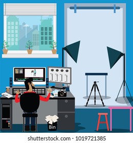 Technology concept,make video presentation - vector illustration