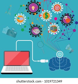 Technology concept,technology connection,laptop connected with brain - Vector Illustration
Technology,Vector,Illustration,Internet,Innovation,Wireless Technology