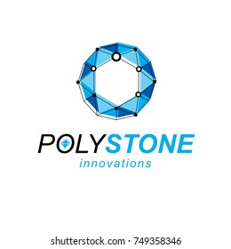 Technology conceptual symbol. Abstract vector, isometric dimensional shape.