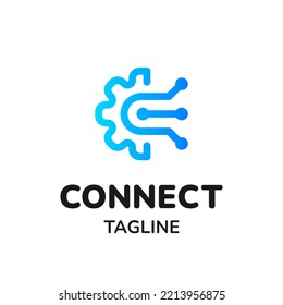 Technology Connect Logo Design Concept.