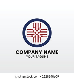 Logo de Technology Connect People. Útil para logotipos de grupo y empresa, plantilla de logotipo de diseño plano